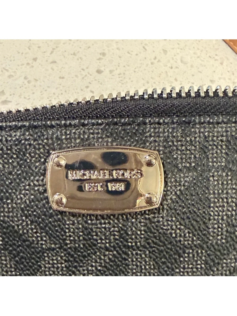 Michael Kors‎ Logo Belt Bag Black Gray Brown Waist Fanny Pack Purse Sz Medium